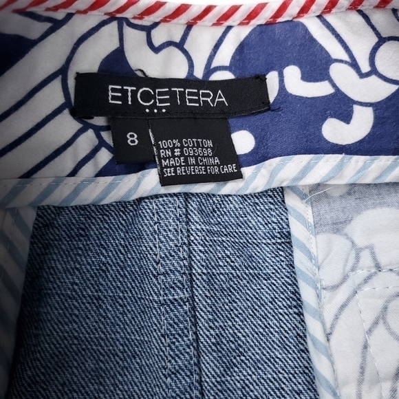 New Etcetera Blue Jean Denim Candy Cane Button Front Size 8 - Picture 9 of 13